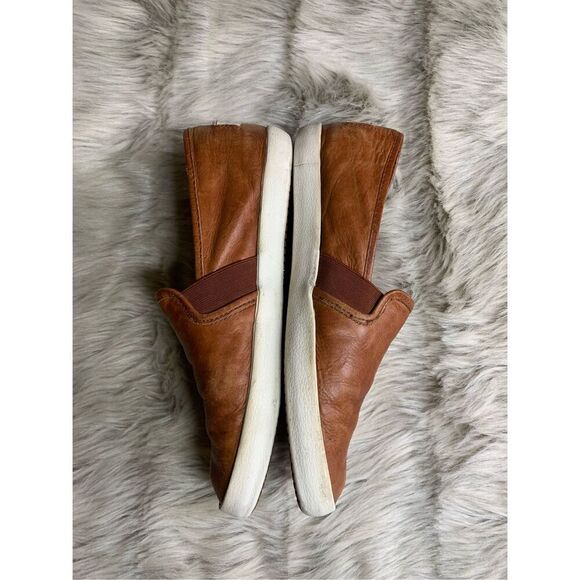 Frye Ivy Slip On Comfort Sneakers, Women's size 9M Cognac, Distressed leather - Picture 2 of 10